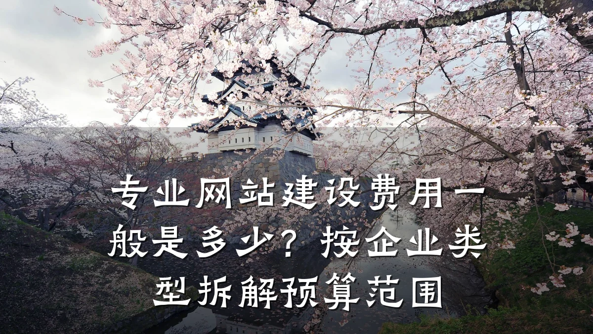 专业网站建设费用一般是多少?按企业类型拆解预算范围