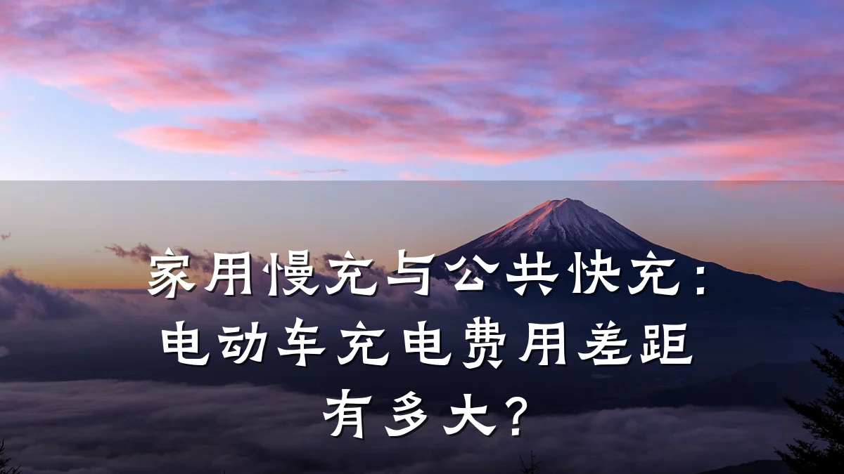家用慢充与公共快充：电动车充电费用差距有多大？