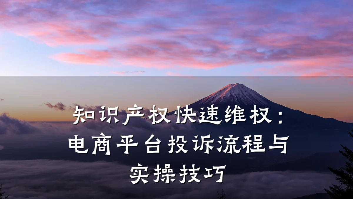 知识产权快速维权：电商平台投诉流程与实操技巧