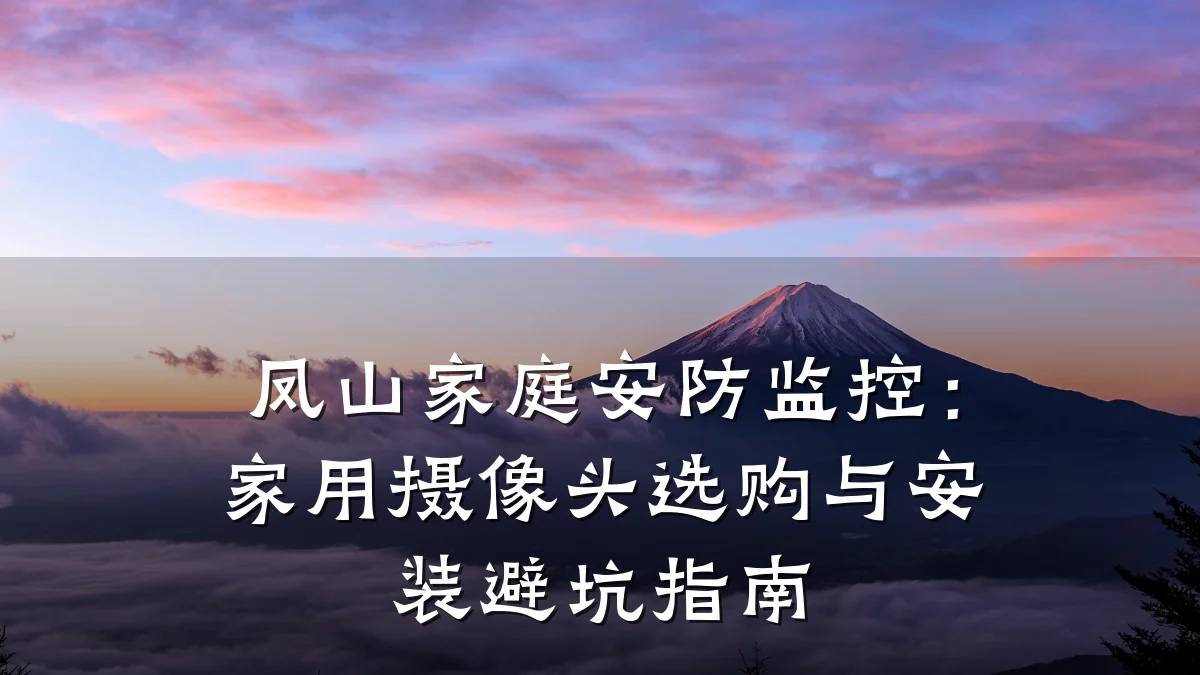 凤山家庭安防监控:家用摄像头选购与安装避坑指南
