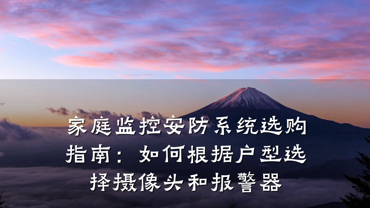家庭监控安防系统选购指南:如何根据户型选择摄像头和报警器