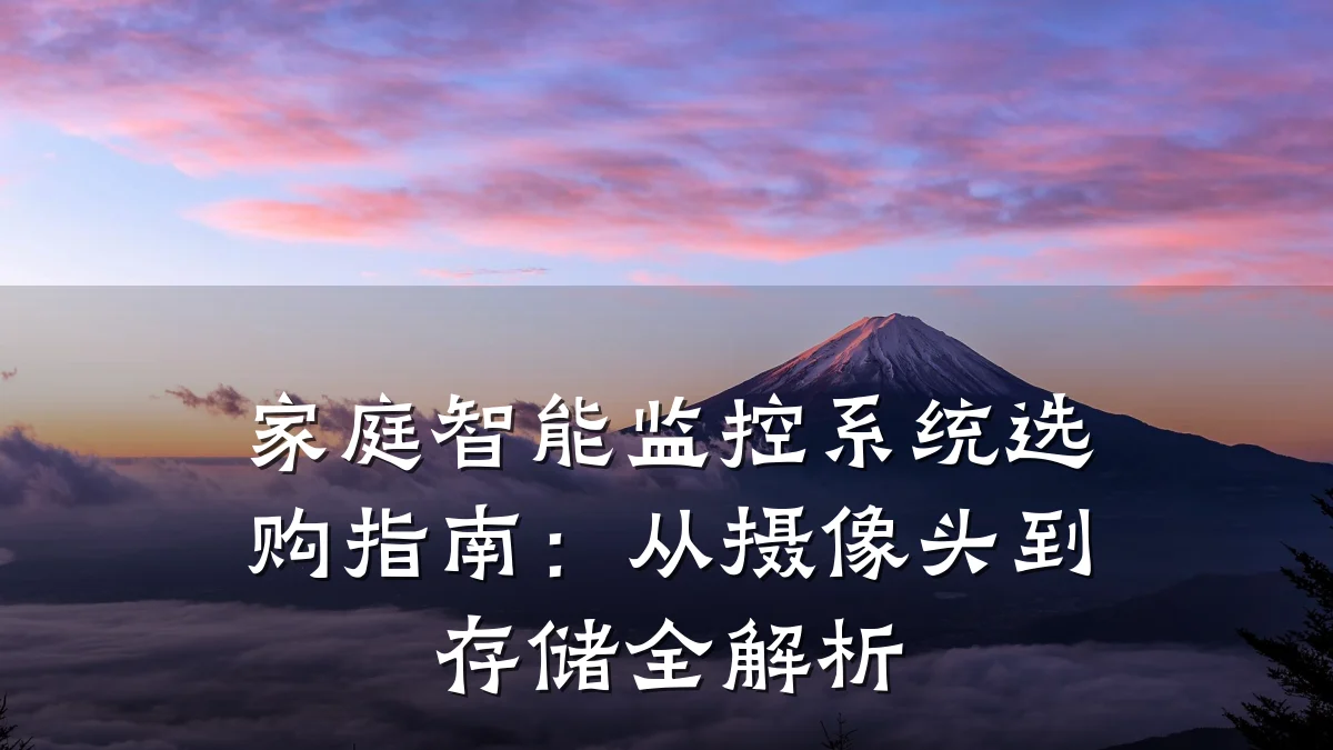 家庭智能监控系统选购指南:从摄像头到存储全解析