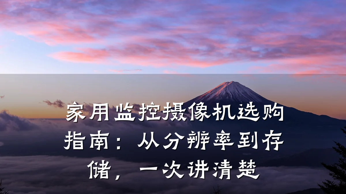 家用监控摄像机选购指南:从分辨率到存储,一次讲清楚