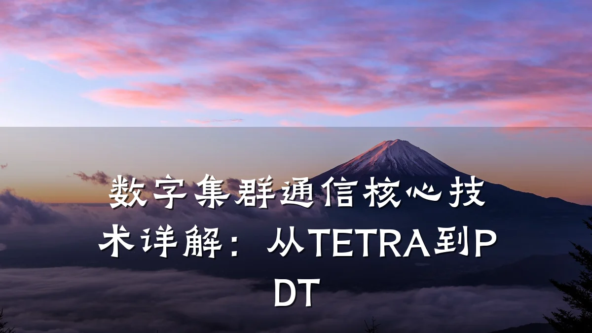 数字集群通信核心技术详解:从TETRA到PDT