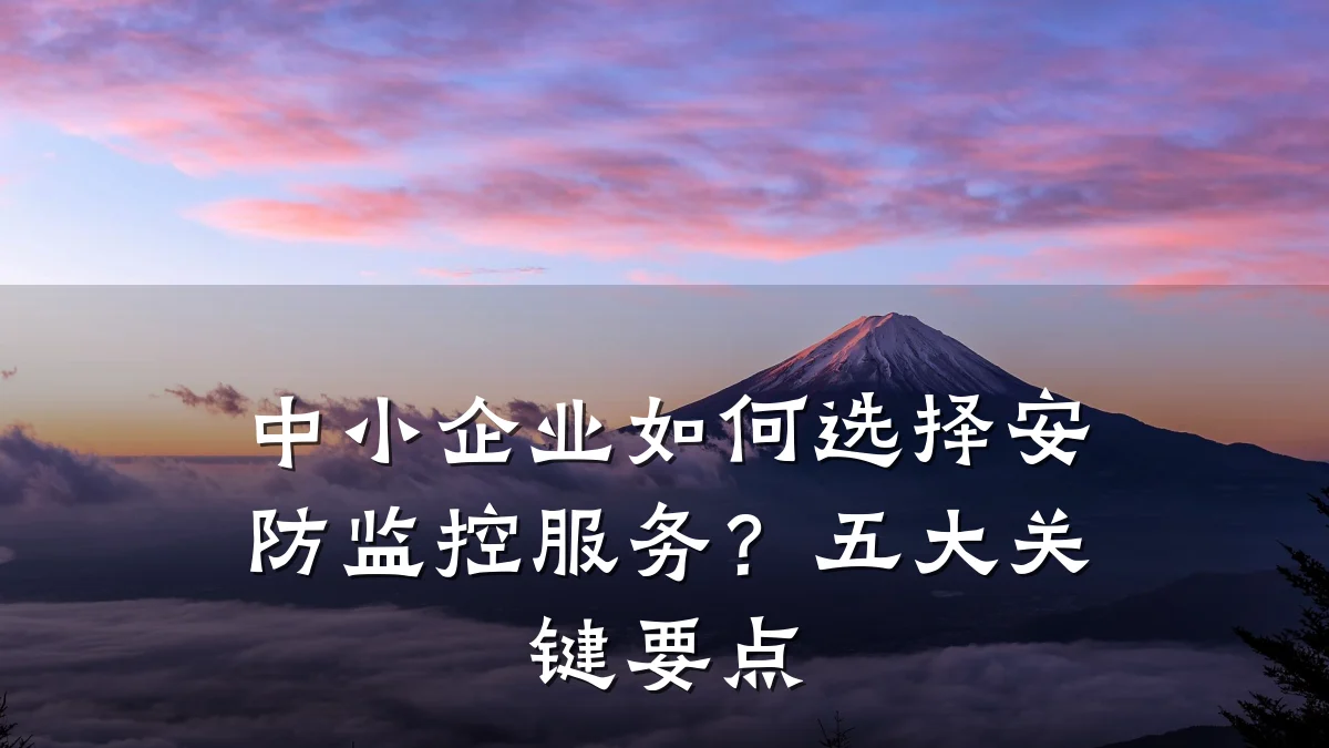 中小企业如何选择安防监控服务?五大关键要点