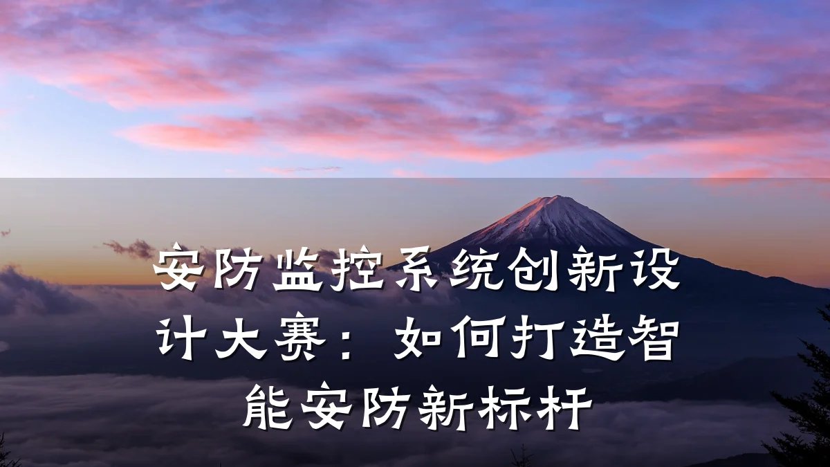安防监控系统创新设计大赛:如何打造智能安防新标杆