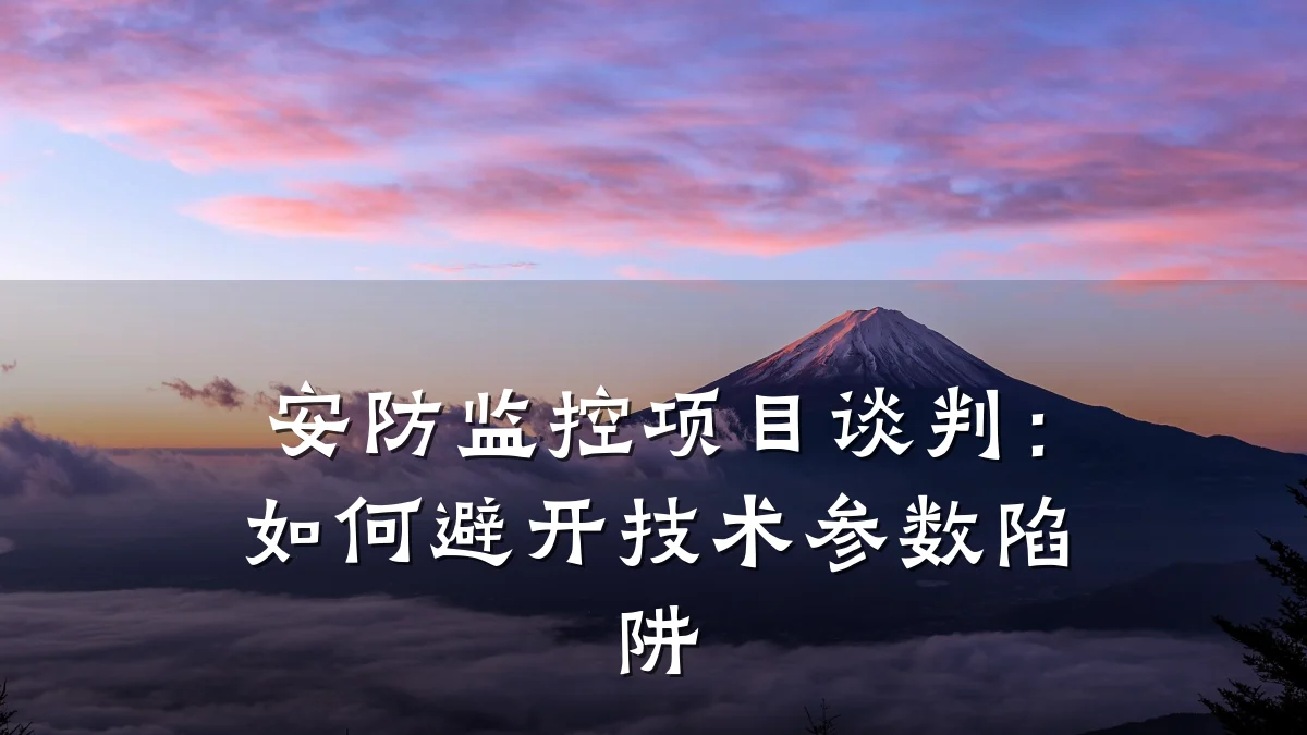 安防监控项目谈判:如何避开技术参数陷阱