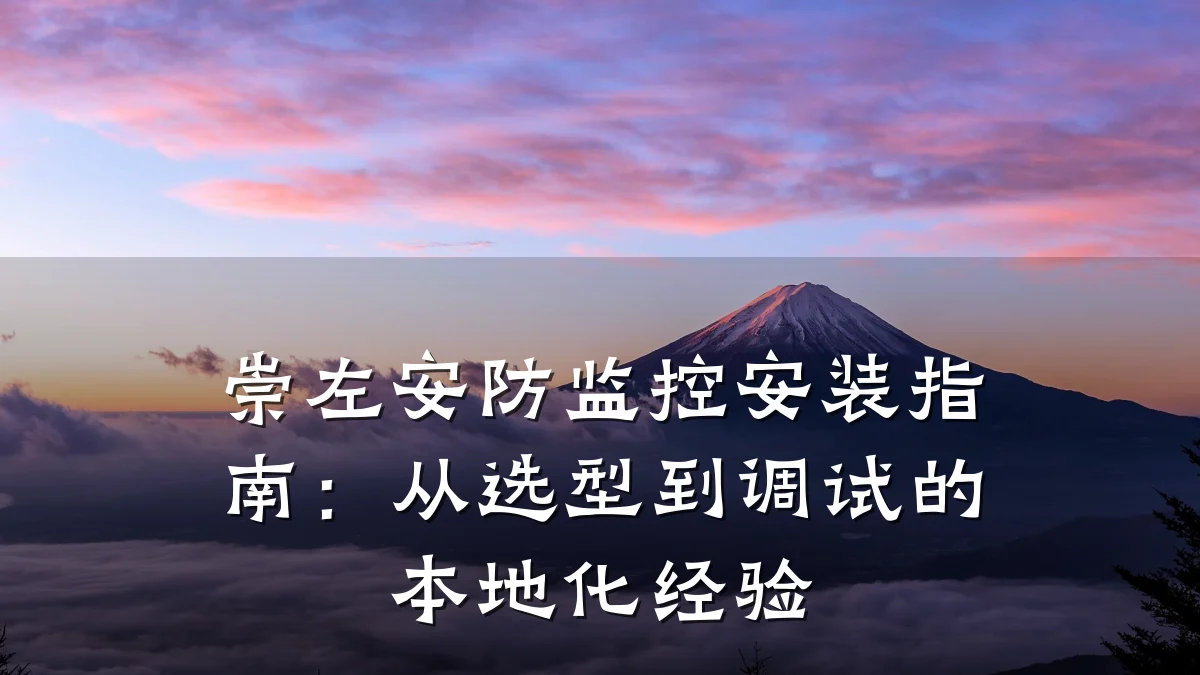 崇左安防监控安装指南:从选型到调试的本地化经验