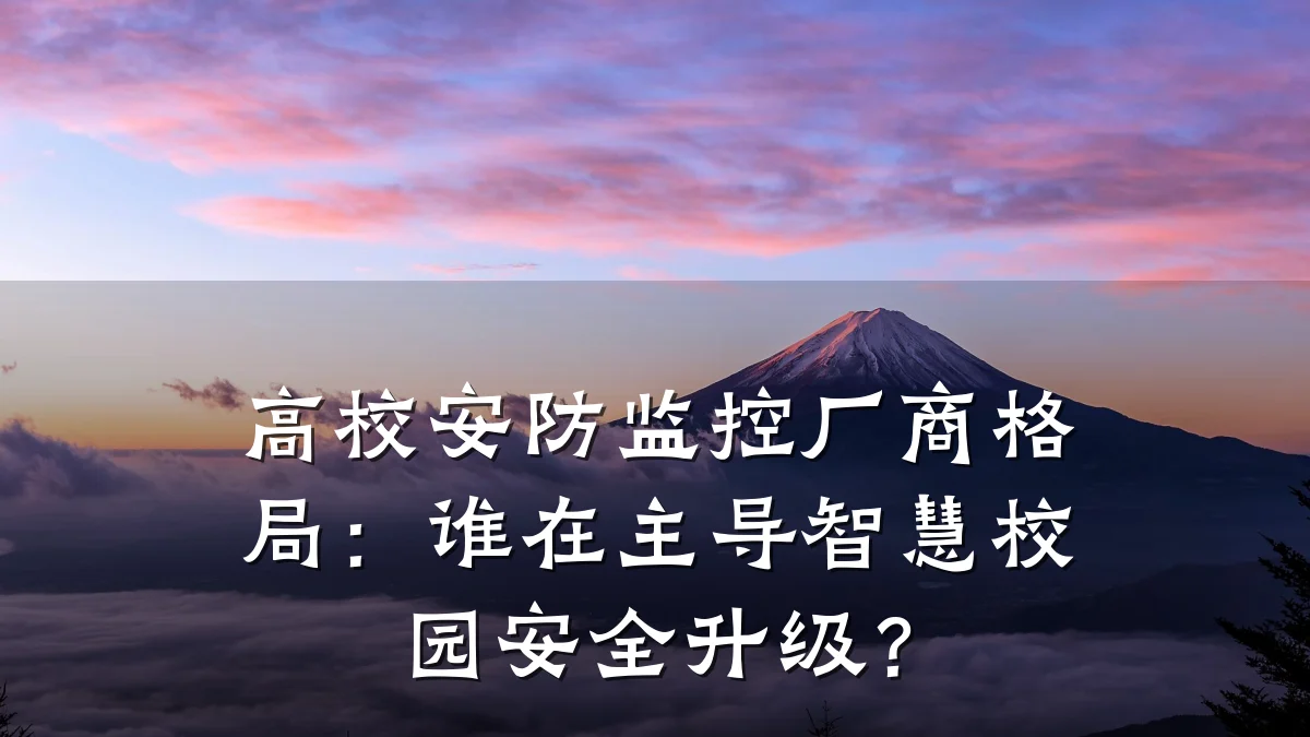 高校安防监控厂商格局:谁在主导智慧校园安全升级?