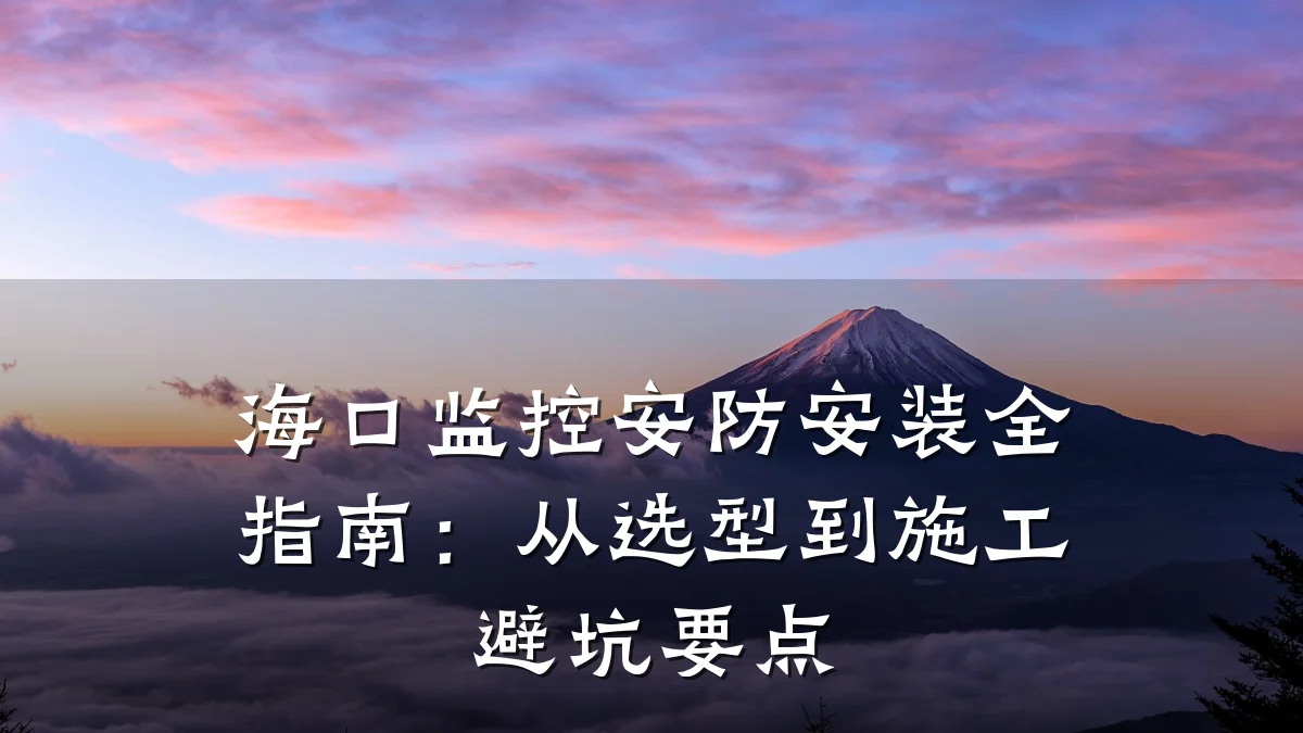 海口监控安防安装全指南:从选型到施工避坑要点