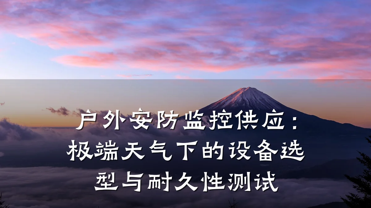 户外安防监控供应:极端天气下的设备选型与耐久性测试