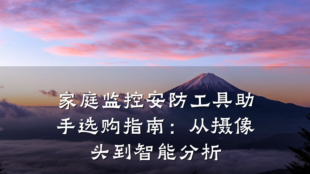 家庭监控安防工具助手选购指南:从摄像头到智能分析