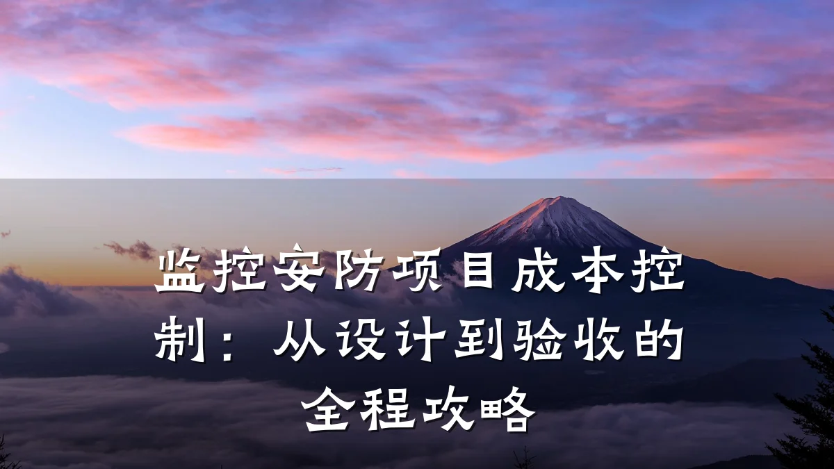监控安防项目成本控制:从设计到验收的全程攻略