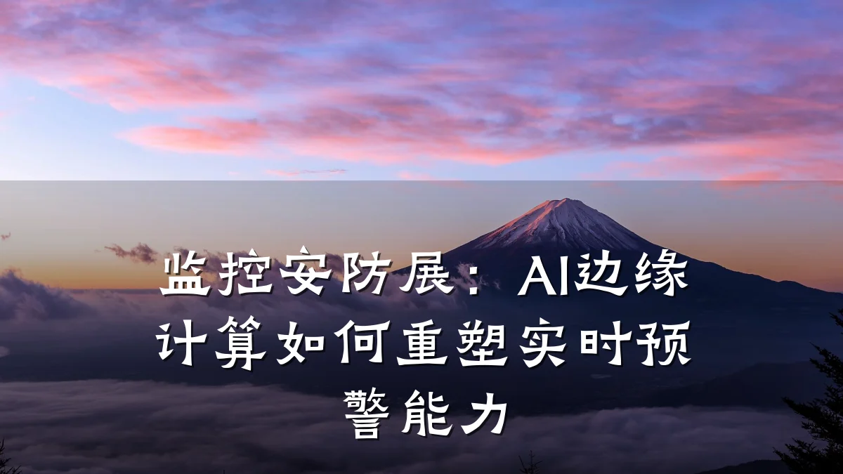 监控安防展:AI边缘计算如何重塑实时预警能力