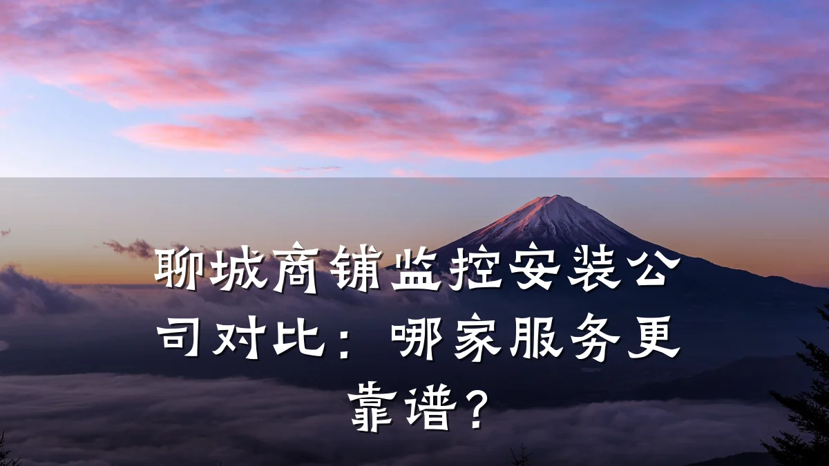 聊城商铺监控安装公司对比:哪家服务更靠谱?