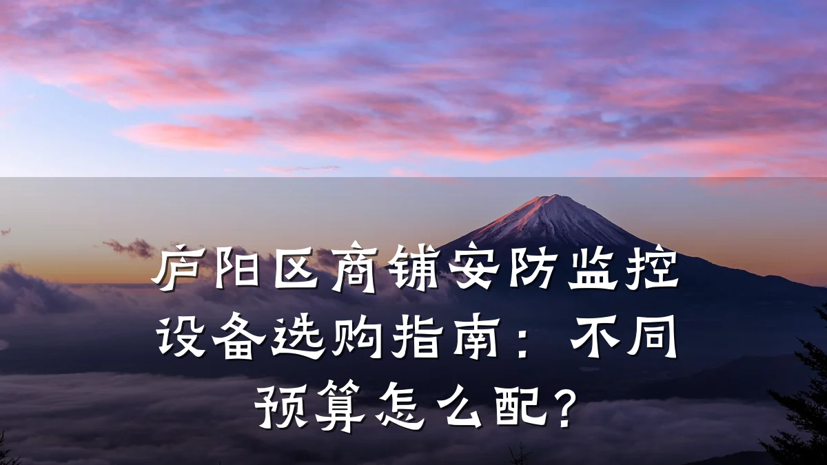 庐阳区商铺安防监控设备选购指南:不同预算怎么配?