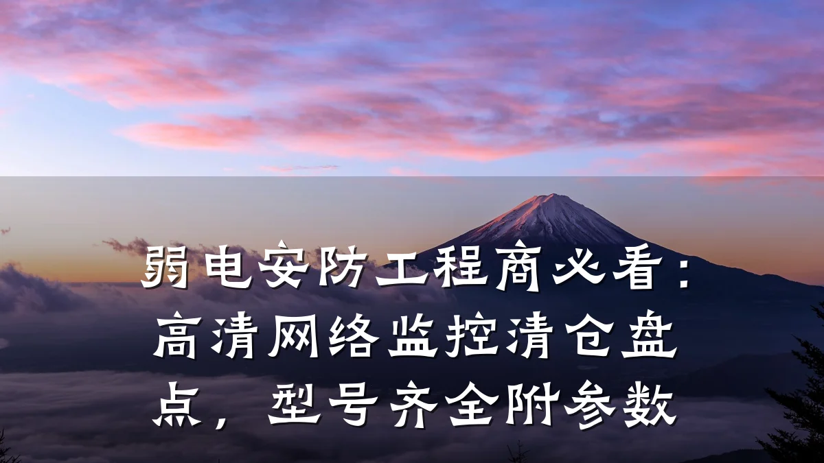弱电安防工程商必看:高清网络监控清仓盘点,型号齐全附参数