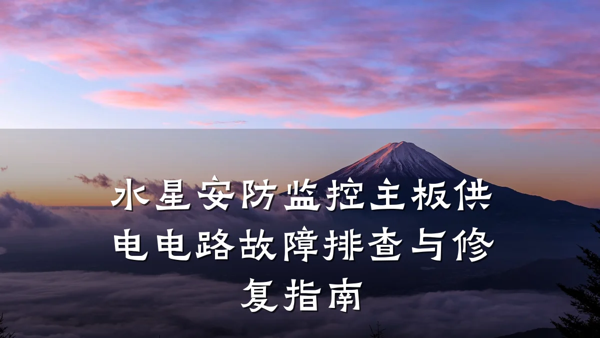 水星安防监控主板供电电路故障排查与修复指南