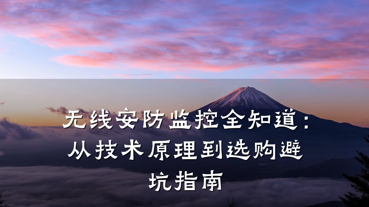 无线安防监控全知道:从技术原理到选购避坑指南