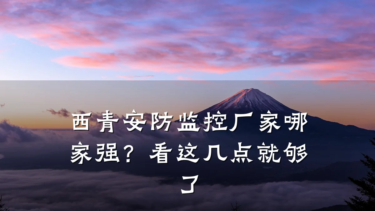 西青安防监控厂家哪家强?看这几点就够了