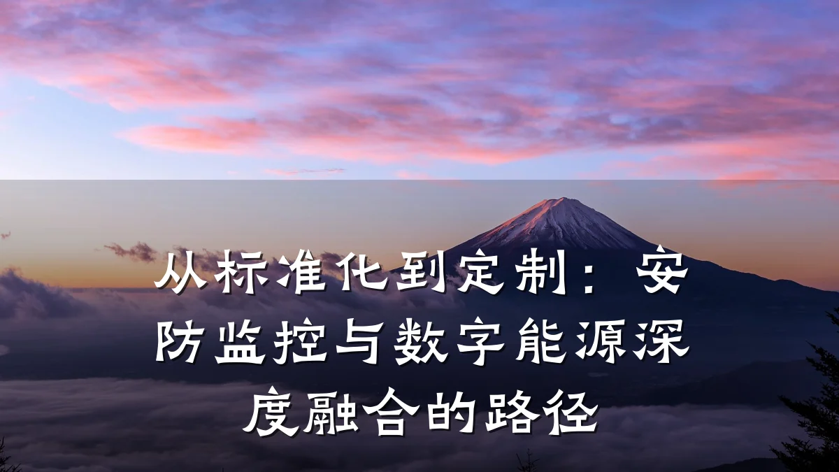 从标准化到定制:安防监控与数字能源深度融合的路径
