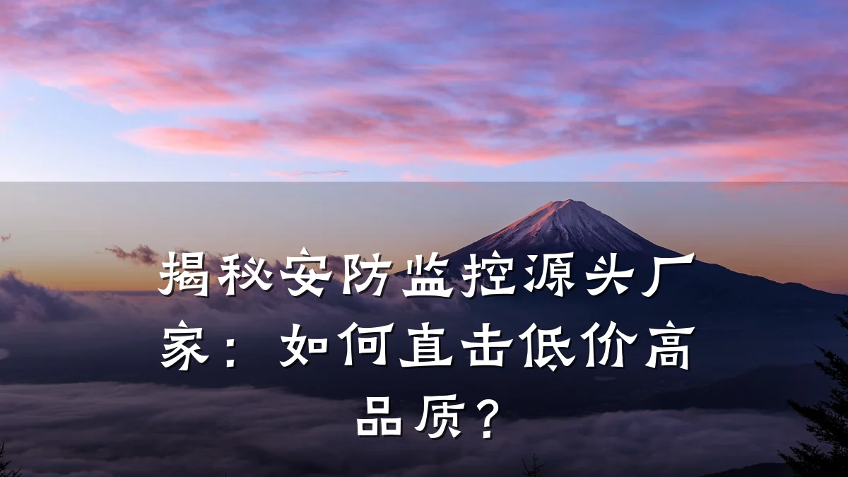 揭秘安防监控源头厂家:如何直击低价高品质?