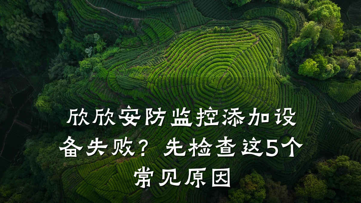 欣欣安防监控添加设备失败?先检查这5个常见原因