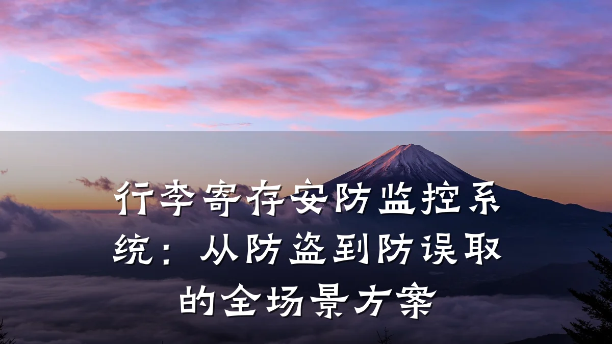 行李寄存安防监控系统:从防盗到防误取的全场景方案