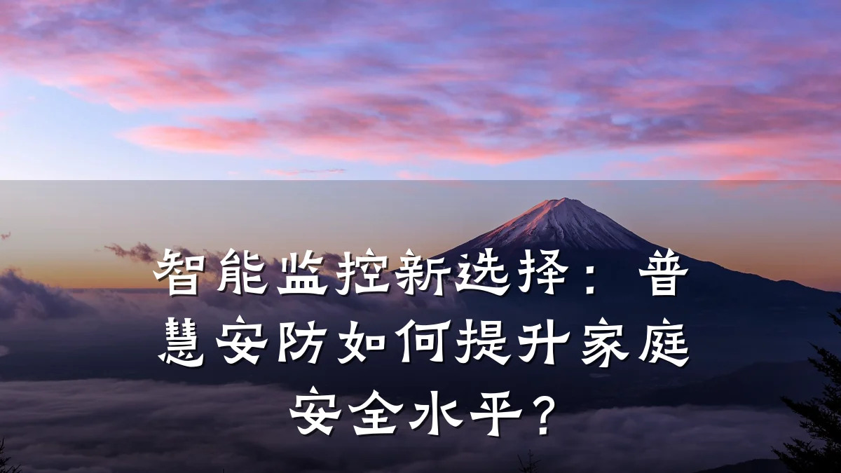 智能监控新选择:普慧安防如何提升家庭安全水平?