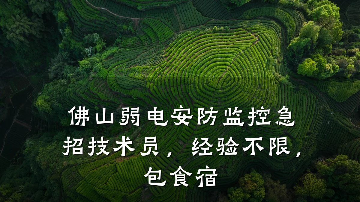 佛山弱电安防监控急招技术员,经验不限,包食宿