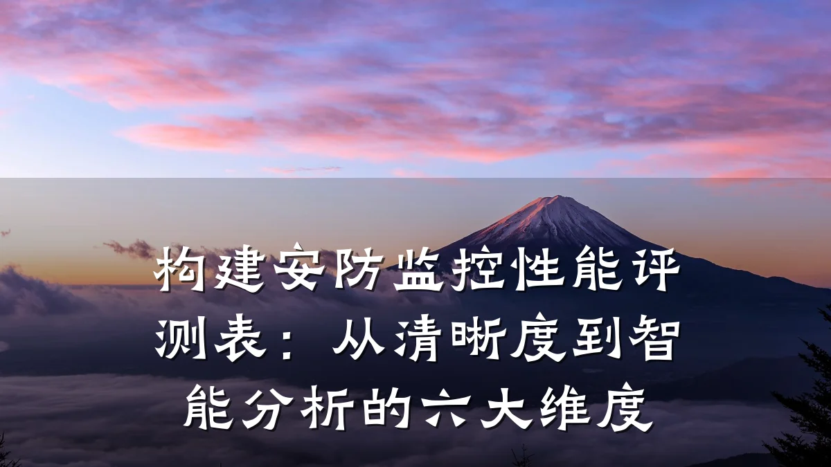 构建安防监控性能评测表：从清晰度到智能分析的六大维度