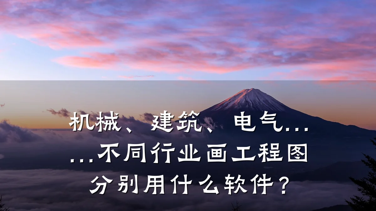 机械、建筑、电气……不同行业画工程图分别用什么软件?