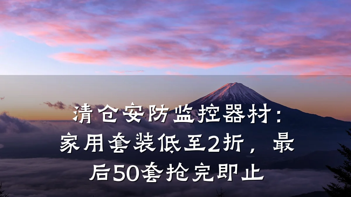 清仓安防监控器材:家用套装低至2折,最后50套抢完即止