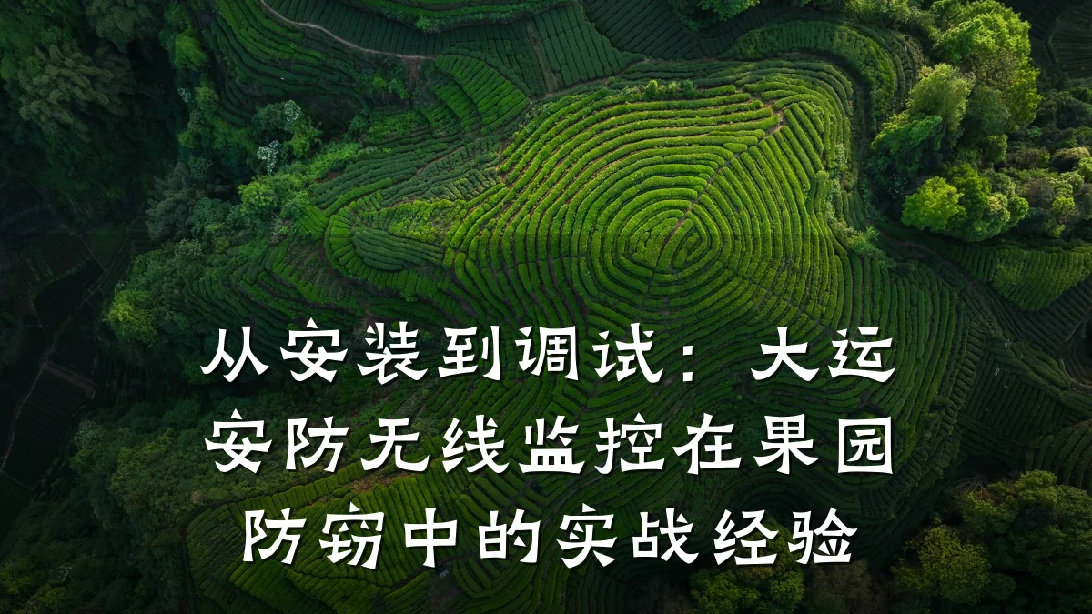 从安装到调试:大运安防无线监控在果园防窃中的实战经验