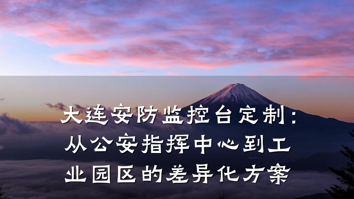大连安防监控台定制:从公安指挥中心到工业园区的差异化方案