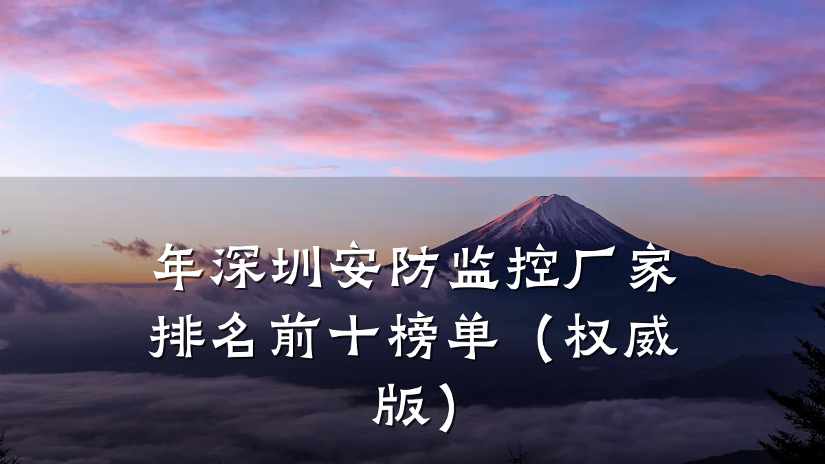 年深圳安防监控厂家排名前十榜单(权威版)