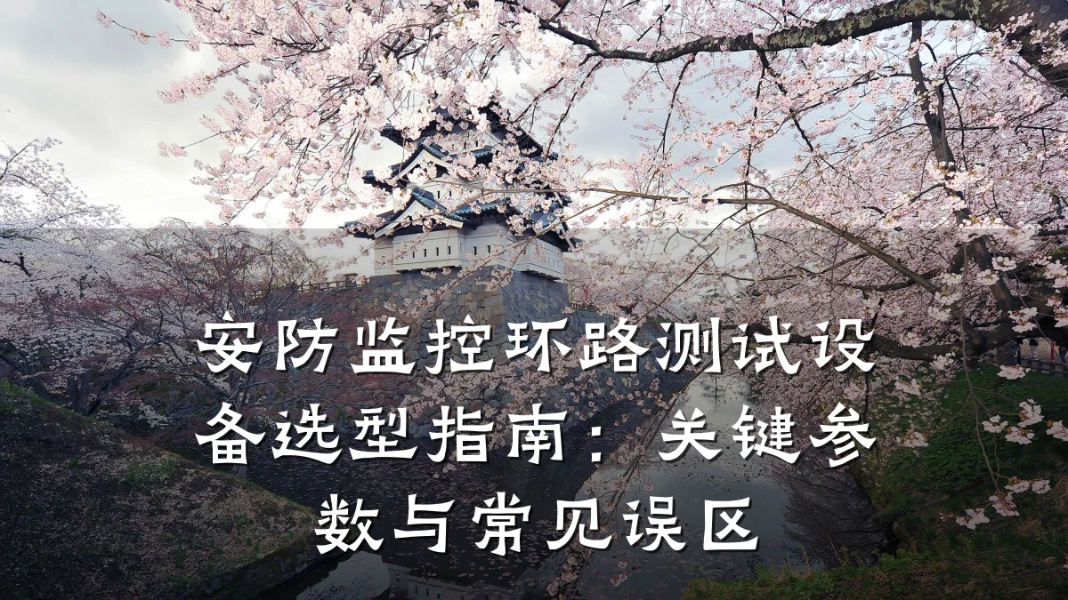 安防监控环路测试设备选型指南:关键参数与常见误区