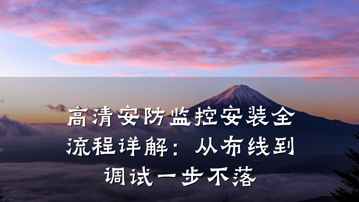 高清安防监控安装全流程详解:从布线到调试一步不落