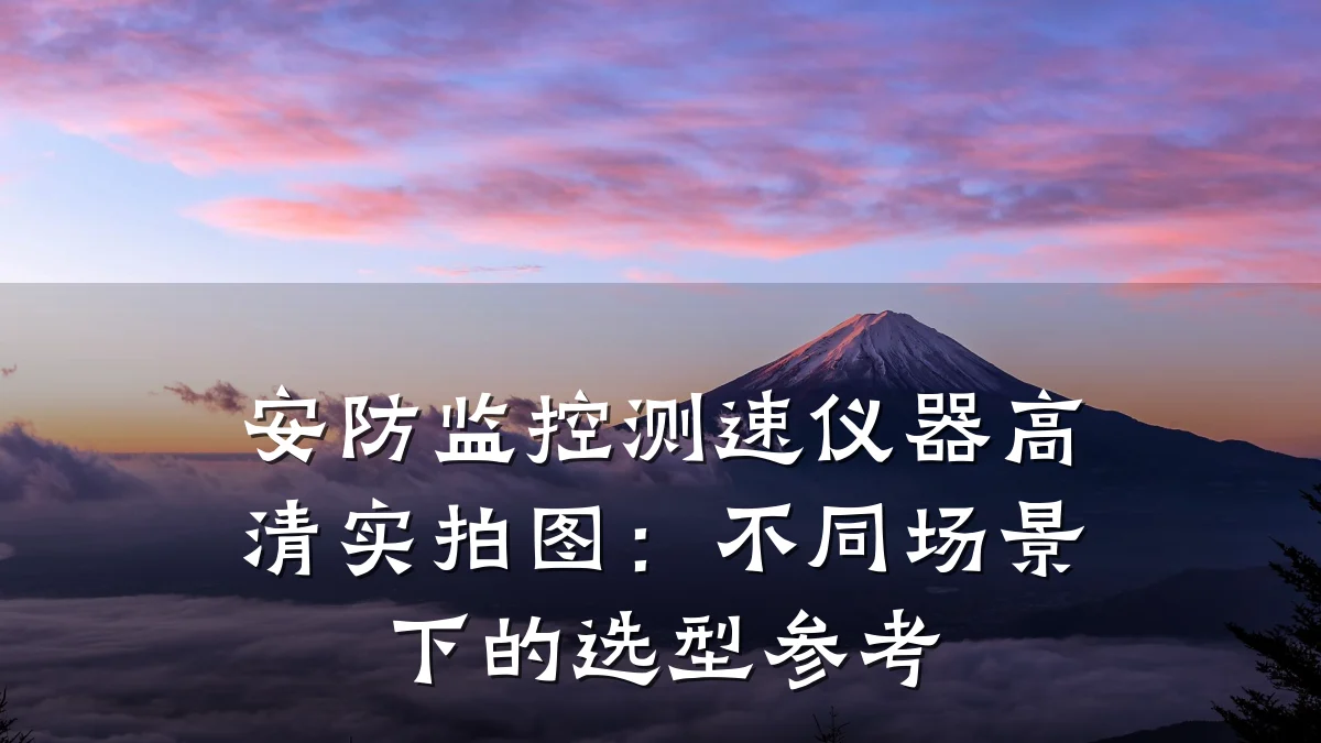 安防监控测速仪器高清实拍图:不同场景下的选型参考