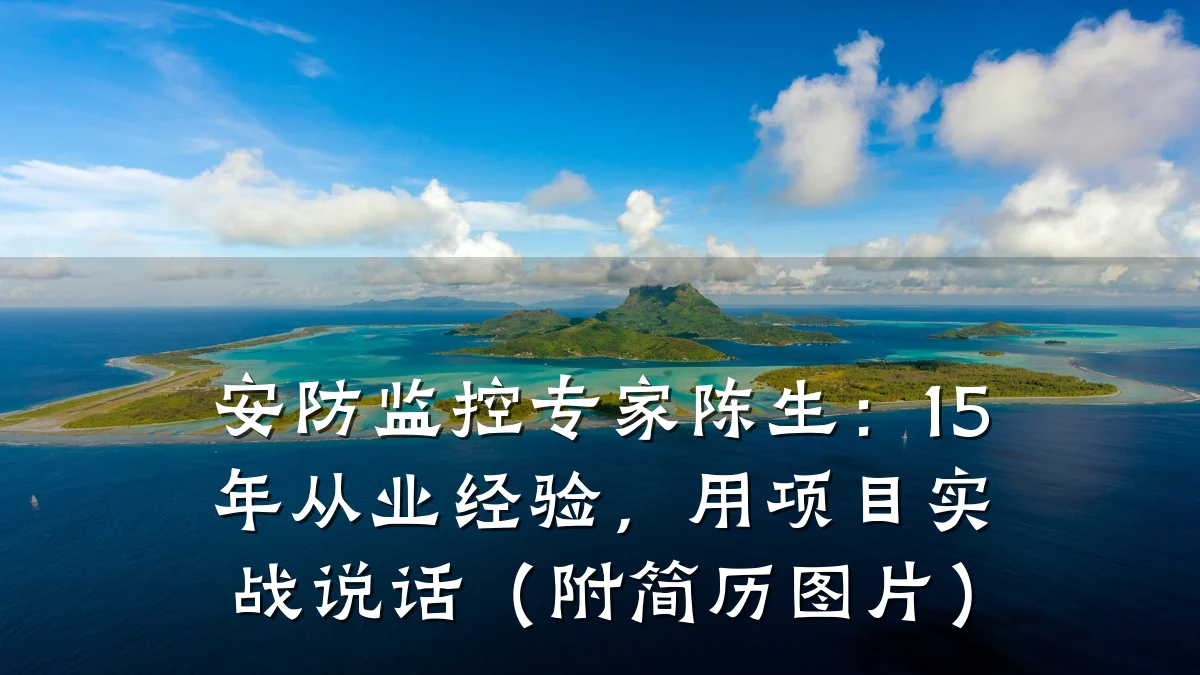 安防监控专家陈生:15年从业经验,用项目实战说话(附简历图片)