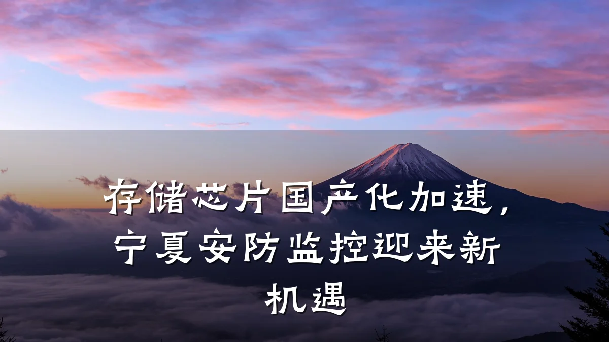 存储芯片国产化加速,宁夏安防监控迎来新机遇