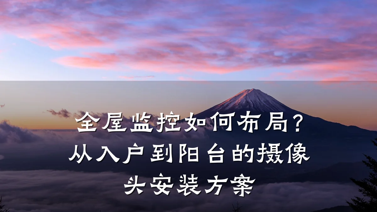 全屋监控如何布局?从入户到阳台的摄像头安装方案