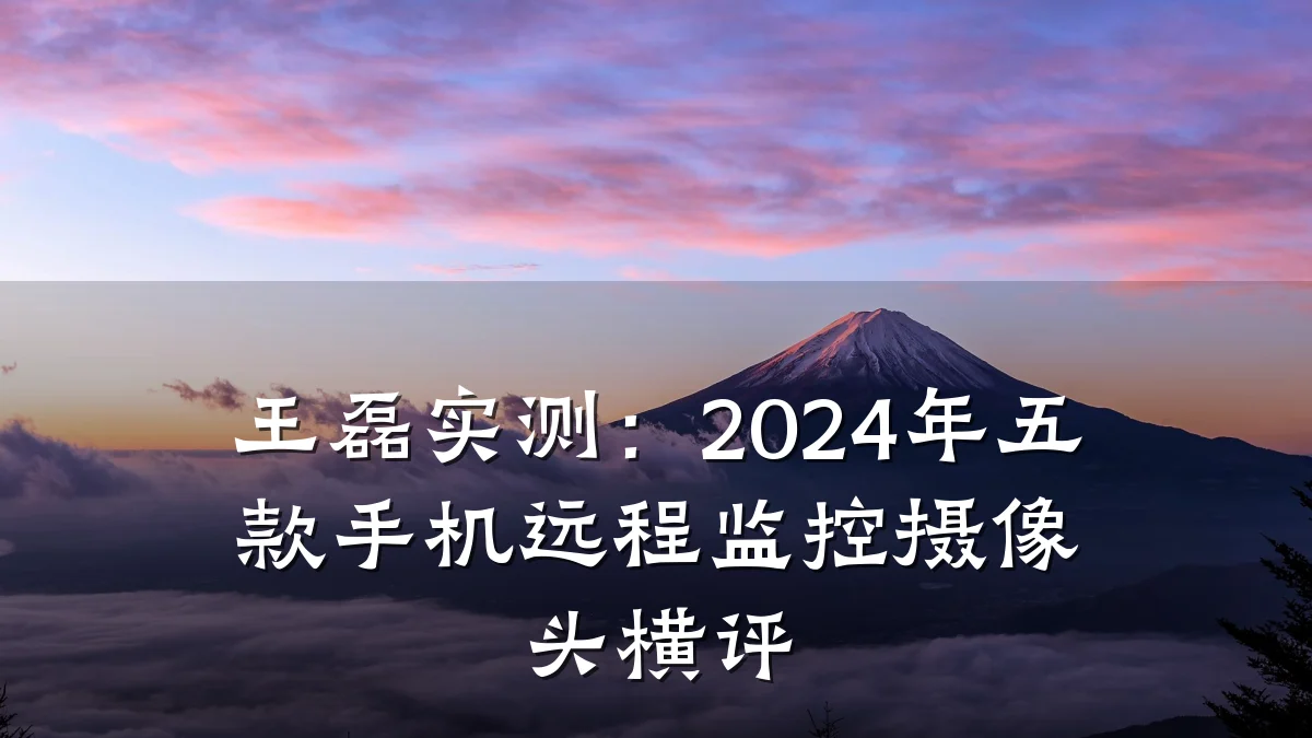 王磊实测:2024年五款手机远程监控摄像头横评