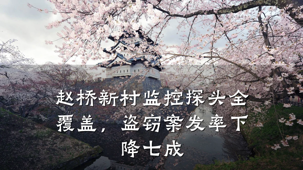 赵桥新村监控探头全覆盖,盗窃案发率下降七成