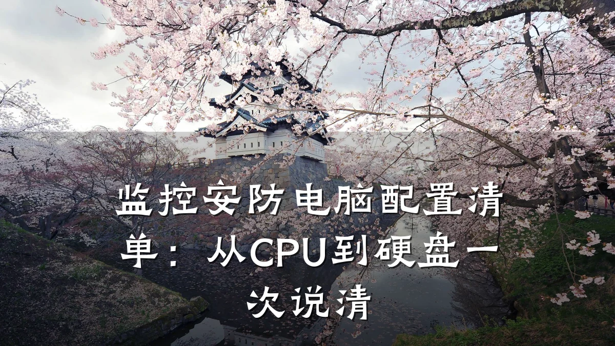 监控安防电脑配置清单:从CPU到硬盘一次说清