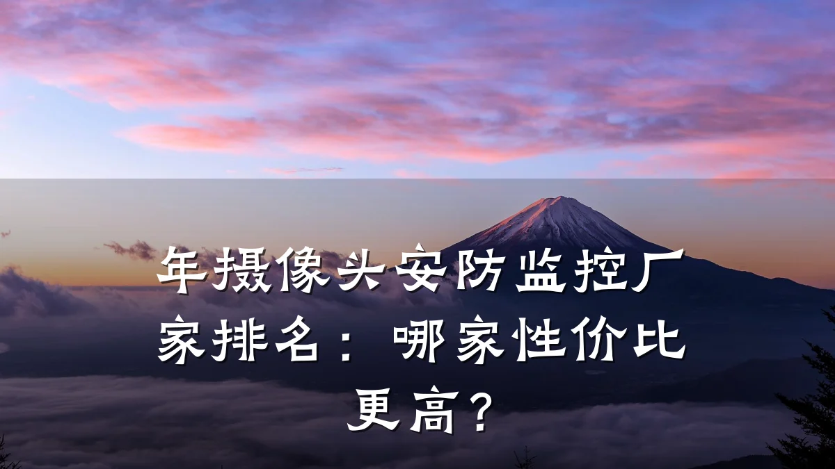 年摄像头安防监控厂家排名:哪家性价比更高?