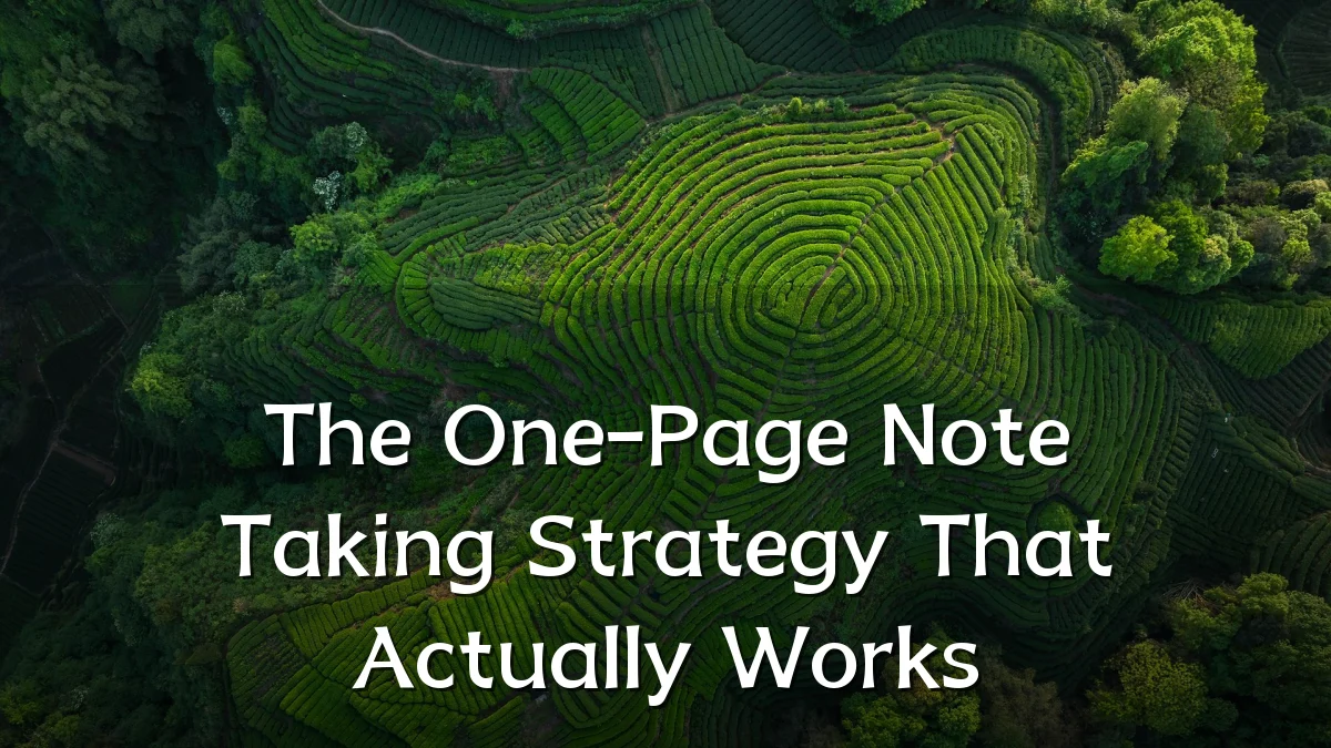 The One-Page Note Taking Strategy That Actually Works