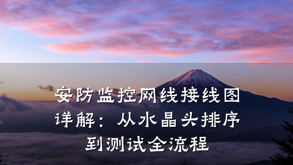 安防监控网线接线图详解:从水晶头排序到测试全流程
