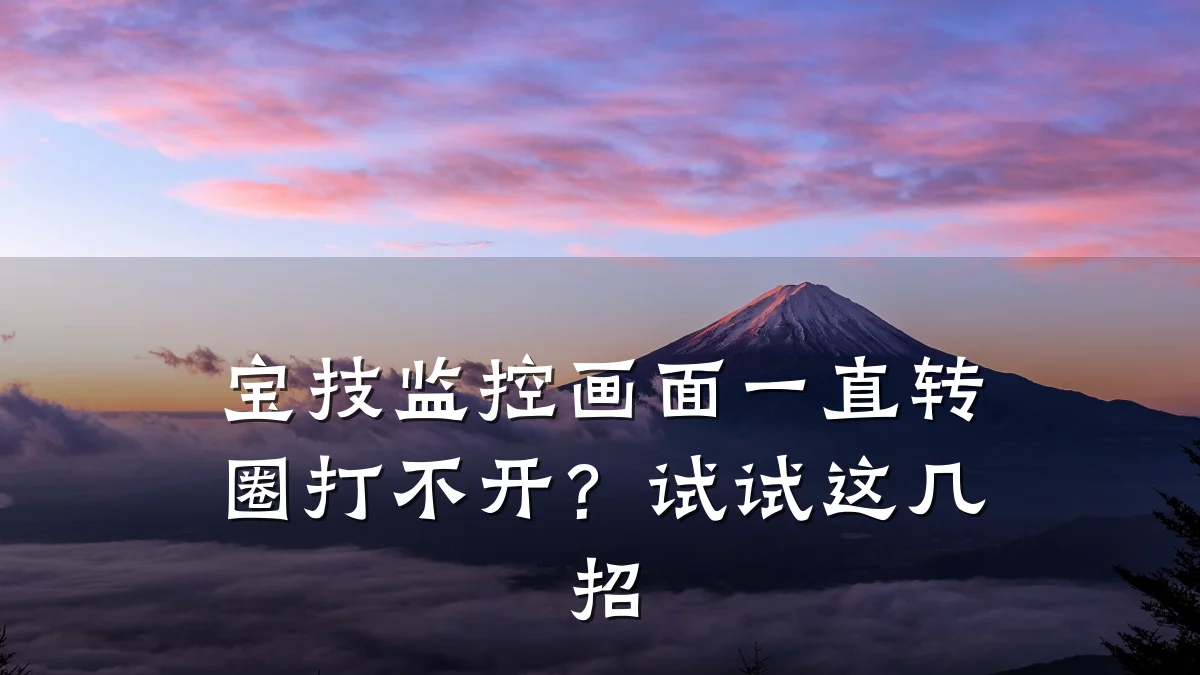 宝技监控画面一直转圈打不开?试试这几招
