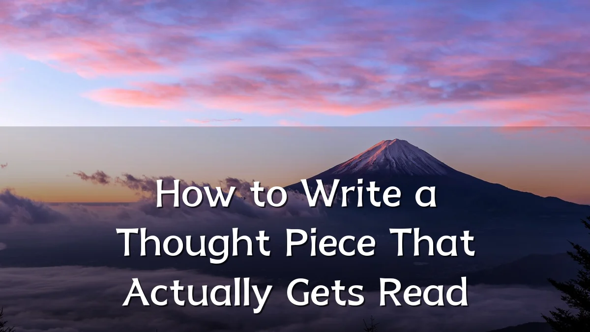 How to Write a Thought Piece That Actually Gets Read